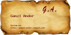 Ganzl Andor névjegykártya